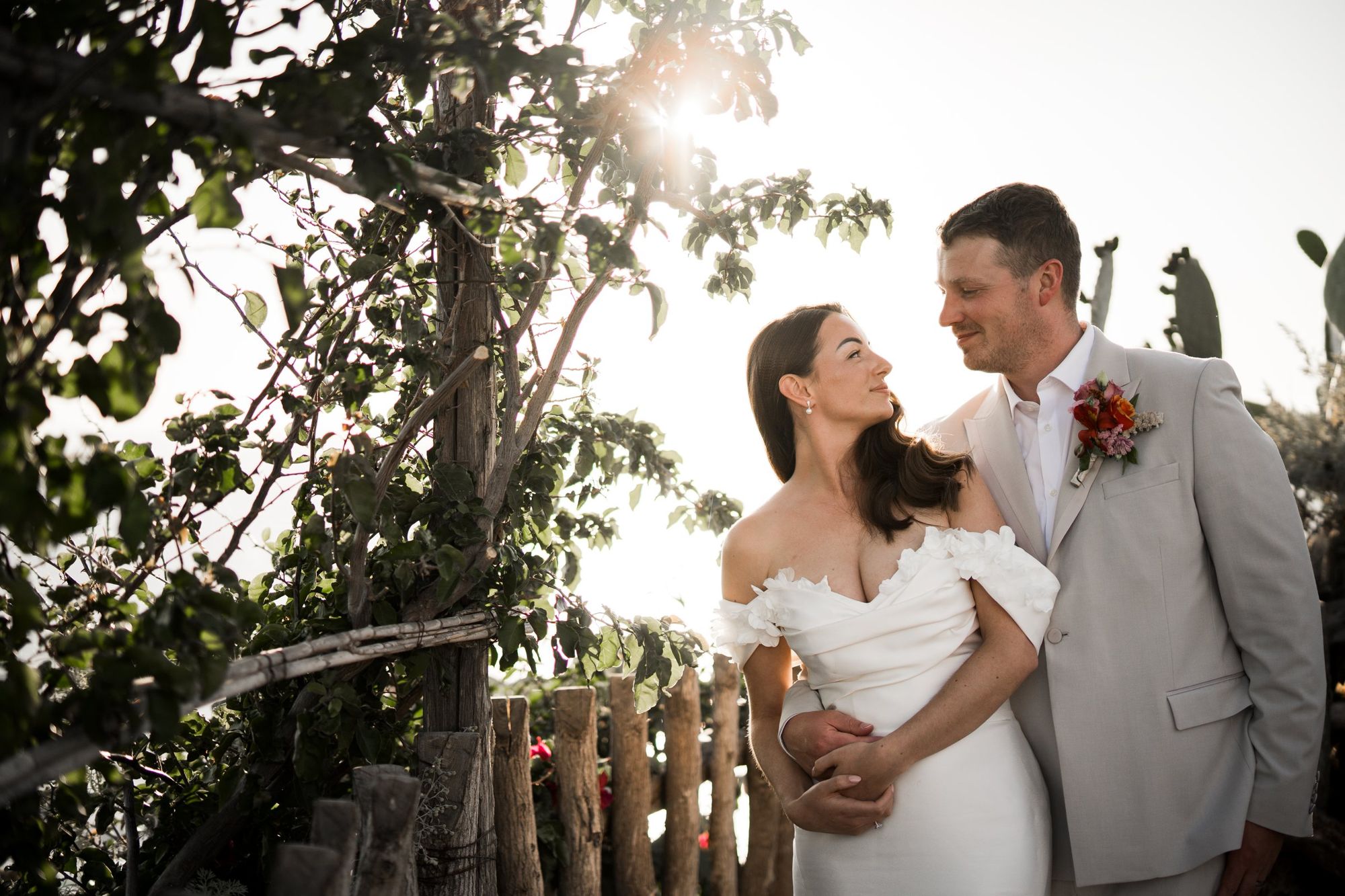 A couple in golden evening light